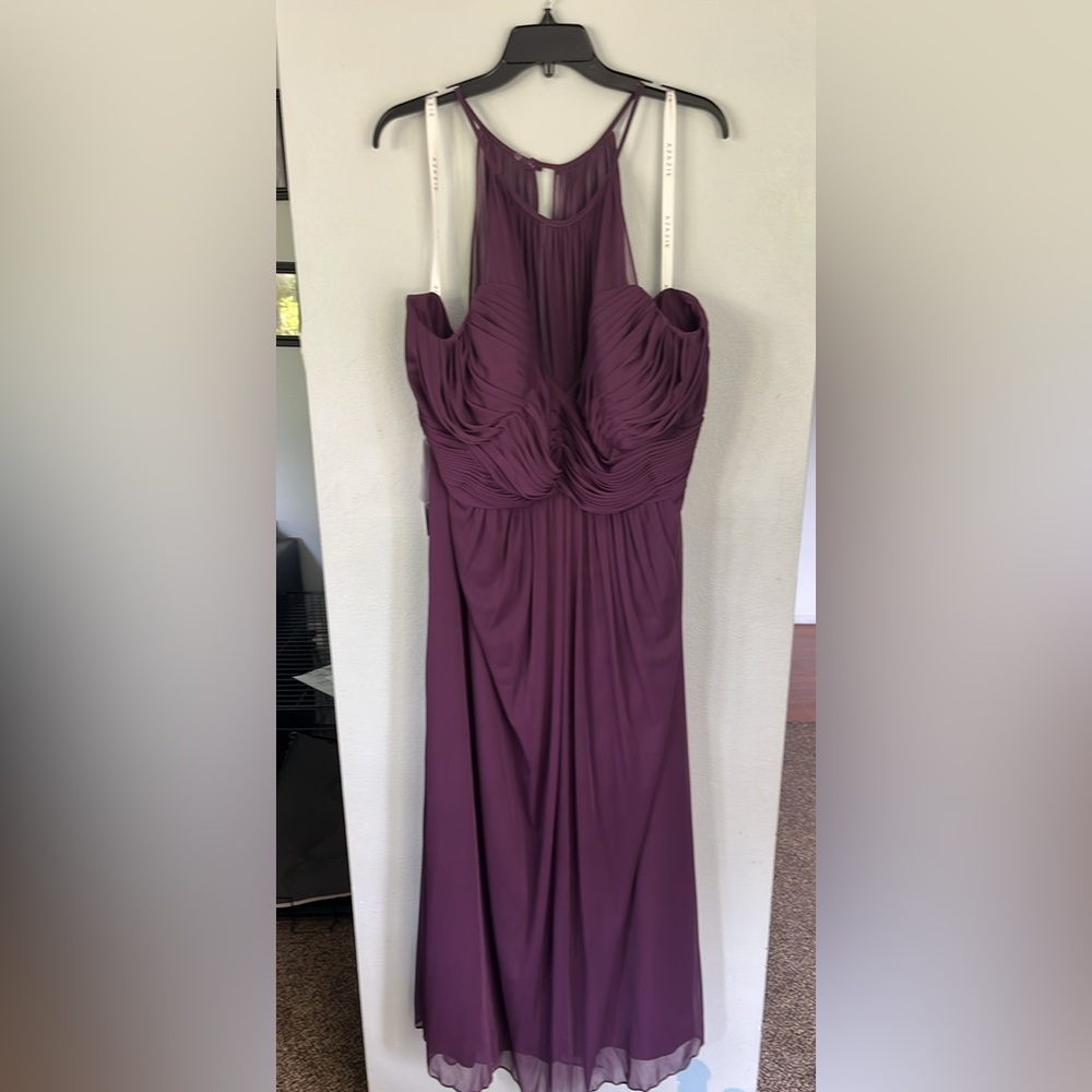 Azazie Purple Ruched Sweetheart Gown
